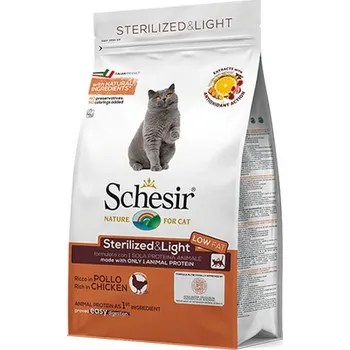 Krmivo pro kočku Schesir Cat Sterilized - Kuřecí s rýží 400g