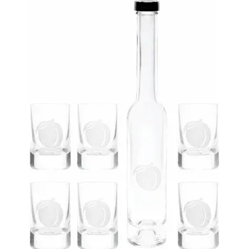 Sklenice Láhev Platina + Favorit 6 ks, meruňka