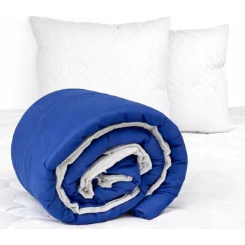 přikrývka Přikrývka 160x200cm Teplá Prošívaná Celoroční MODRO-BÍLÁ Měkká Lehká