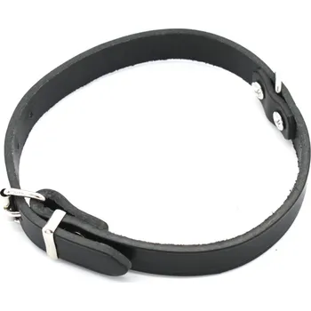 Obojek pro psa Heim kožený obojek s nýty, měkký, černý velikost 32:24-29cm obvod krku, 12mm široký pes