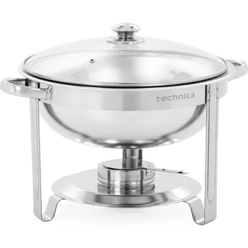 kotlíky TECHNICA Chafing kulatý se skleněným víkem 5 l | TECHNICA, Silver Line