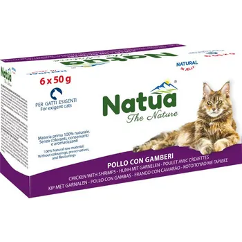 Krmivo pro kočku Natua Cat Adult Multipack - Kuřecí filety a krevety 6x50g