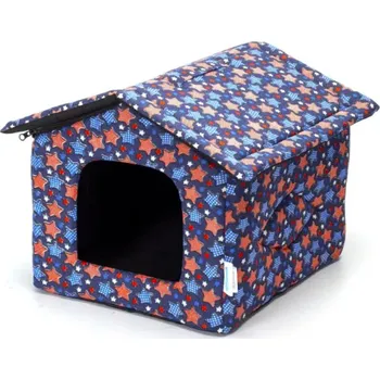 Pelíšek pro psa Domeček pro zvířata Nobleza Print Velvet S 42 x 39 x 33 cm Barva: Modrá