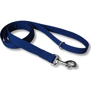 Vodítko pro psa Softshellové vodítko pro velká a obří plemena - TMAVĚ MODRÁ, 25 mm, 1 m, Karabina 90 mm - pro velká plemena - pochromováno