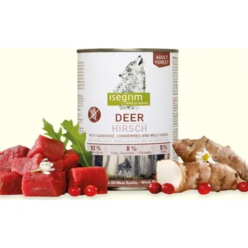 Krmivo pro psa Isegrim Dog Adult Deer + Sunchoke, Cowberries & Wild Herbs 800g