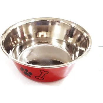 Miska pro psa Nerezová miska Nobleza M - Cartoon design Barva: Červená