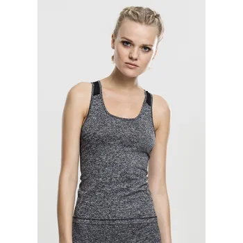 Dámská móda Dámské aktivní melanžové tréninky Top uhl/bílá/černá Urban Classics šedá 2538550