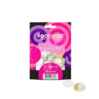 Bruska na nehty Staleks Pododisc M bílé pilníky s měkkou pěnovou vrstvou PDFS-20-100W na pedikúru (50 ks)