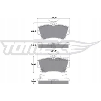 Brzdová destička Tomex TX 14-97 Sada brzdových destiček, kotoučové brzdy