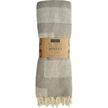 Přehoz na lůžko Deka Pled Přehoz Aredo - 150x200 -Bavlna - béžová