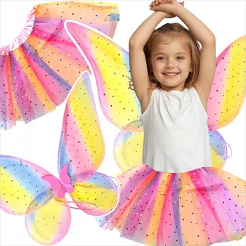 Karnevalový kostým KOSTÝM MAGICKÁ PRINCEZNA PRO DÍVKU - ŠATY, KŘÍDLA, SUKNĚ