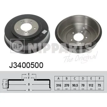Brzdový buben Brzdový buben NIPPARTS J3400500