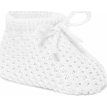 Capáčky Kojenecké pletené capáčky s mašličkou bílé