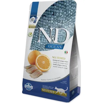 Krmivo pro kočku Krmivo N&D Cat Ocean Neutered Herring & Orange 1,5kg