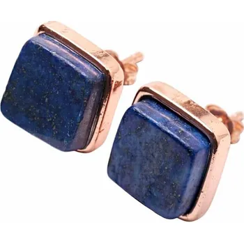 Náušnice Lapis lazuli náušnice mosazné čtvercové cca 1,2 cm