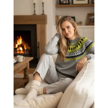 Dámský svetr Dámský svetr RUBY GLOW MY2376 Barva: Světle Šedá, Velikost: M/L