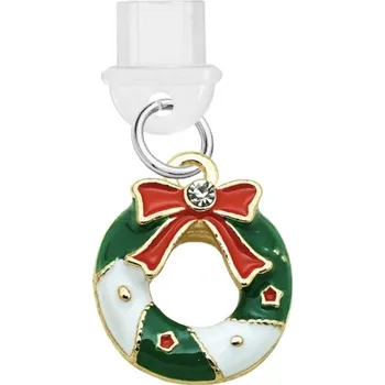 Telefonní příslušenství Záslepka proti prachu s přívěskem do USB-C konektoru pro Apple zařízení - vánoční věnec