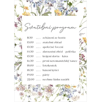 Svatební dekorace Svatební harmonogram 358