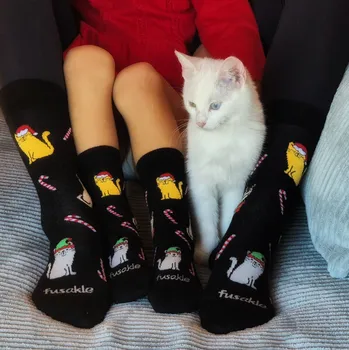 Dámské ponožky Ponožky Kočičí vánoce L (43-46)