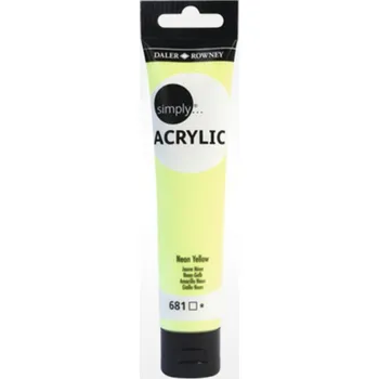 Vodová barva Daler-Rowney Barva akrylová Simply 75 ml, Neon Yellow