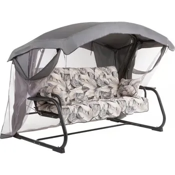 Zahradní houpačka Ravenna Lux Black Edition s moskytiérou a s bočními stolky G057-06PB PATIO 448634