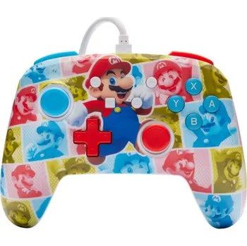 Herní příslušenství PowerA Enhanced Wired Controller na Nintendo Switch - Super Mario - Mario Hero Reel (NSGP0282-01)
