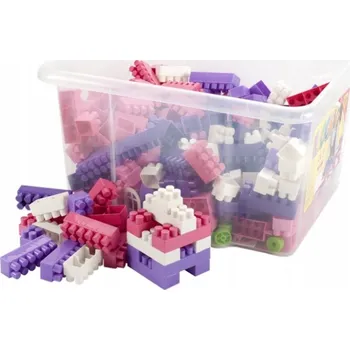 ostatní stavebnice Klocki Konstrukcyjne Różowe 345 dílků v kontejneru