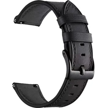 Příslušenství k chytrým hodinkám Madvell Kožený řemínek černá s černým zapínáním 20mm