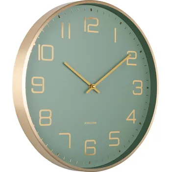 Hodiny Karlsson, Nástěnné hodiny Elegance Glow, lesní zelená - Formadore