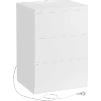 Noční stolek Noční stolek Vasagle Girgo se zásuvkou a USB porty bílý