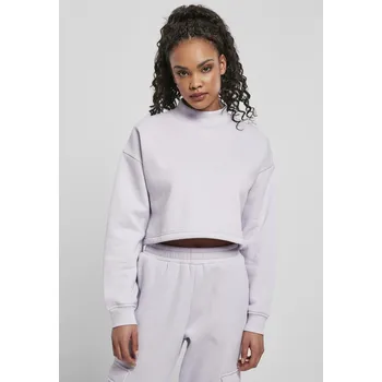 Dámská mikina Dámský ostříhaný oversized potit High Neck Crew soft lilac Urban Classics šedá | fialová 1752311