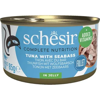 Krmivo pro kočku Schesir Cat C&B Wet Adult - Tuniak a morský vlk v želé 85g