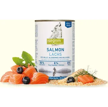 Krmivo pro psa Isegrim Dog Adult Salmon + Millet, Blueberries & Wild Herbs 400g
