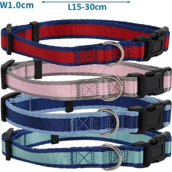 Obojek pro psa Obojek Nobleza pruhový XS (š.1,0 cm x d.15-30 cm) Barva: Červená