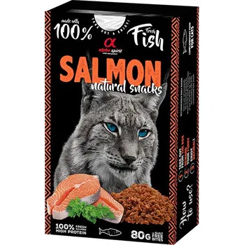 Pamlsek pro kočku Alpha Spirit Cat Naturals - Sušený losos 80g