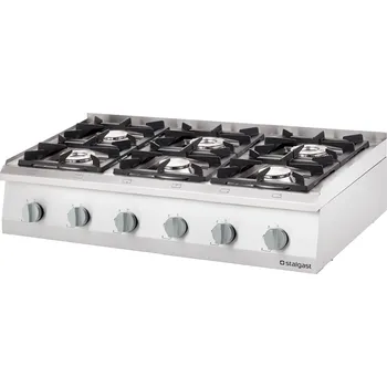 Sporák STALGAST Vestavný plynový sporák 6 hořáků (3,5+3x5+2x7), G20 1200x700x250mm | STALGAST, Linia 700