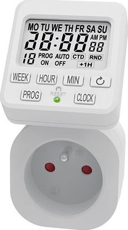 SOLIGHT DT35 Digitální časový spínač do zásuvky 230V/AC 16A, bílá