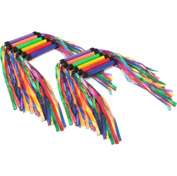 Žonglování AKSON Gymnastické oboustranné hůlky s barevnými stuhami (set 12 kusů)