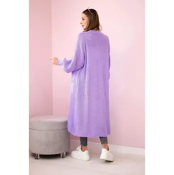 Dámský svetr Svetr dlouhý kardigan světle fialová UNI