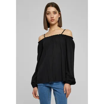 Dámské oblečení Dámské Cold Shoulder Longsleeve černé Urban Classics černá 2547263