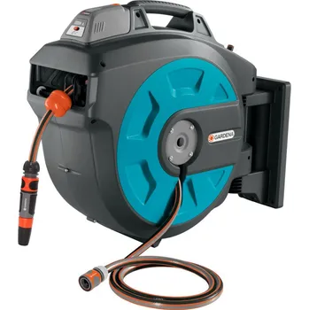 Držák na zahradní hadici Nástěnný box na hadici 35 roll-up automatic Li