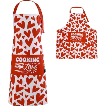Kuchyňská zástěra Zástěra v tubě s motivem srdíček