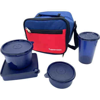 Svačinový box Tupperware Cestovní sada (modročervená)