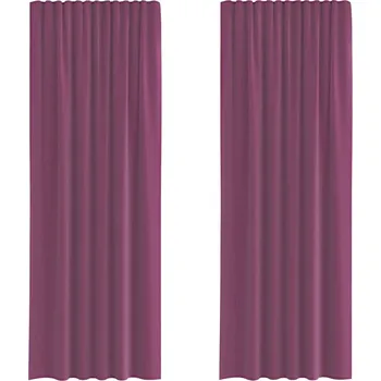 Prostěradlo Voálové záclony s tunýlky na tyč, 2 ks, fialové