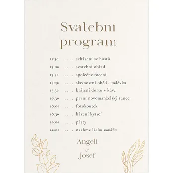 Svatební dekorace Svatební harmonogram 357