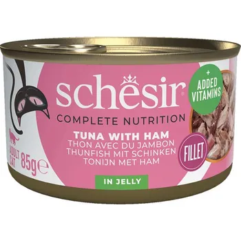 Krmivo pro kočku Schesir Cat C&B Wet Adult - Tuniak so šunkou v želé 85g