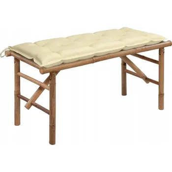 Zahradní lavice VidaXL Skládací zahradní lavice s polštářem, 118 cm, bambus