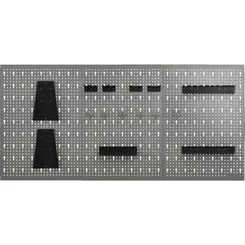 Obraz Perforované nástěnné desky, 3 ks, 40x58 cm, ocel