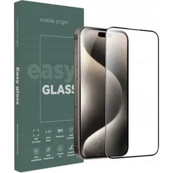 TVRZENÉ SKLO S RÁMEČKEM PRO APPLE IPHONE 15 PRO MOBILE ORIGIN EASY GLASS