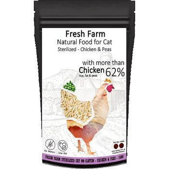 Krmivo pro kočku Fresh Farm No Gluten Cat Sterilized - Kuřecí s hráškem 5 kg